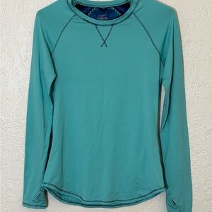 Cuddly Duds S Teal Long Sleeve Top w/ Thumb Holes